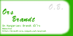ors brandt business card